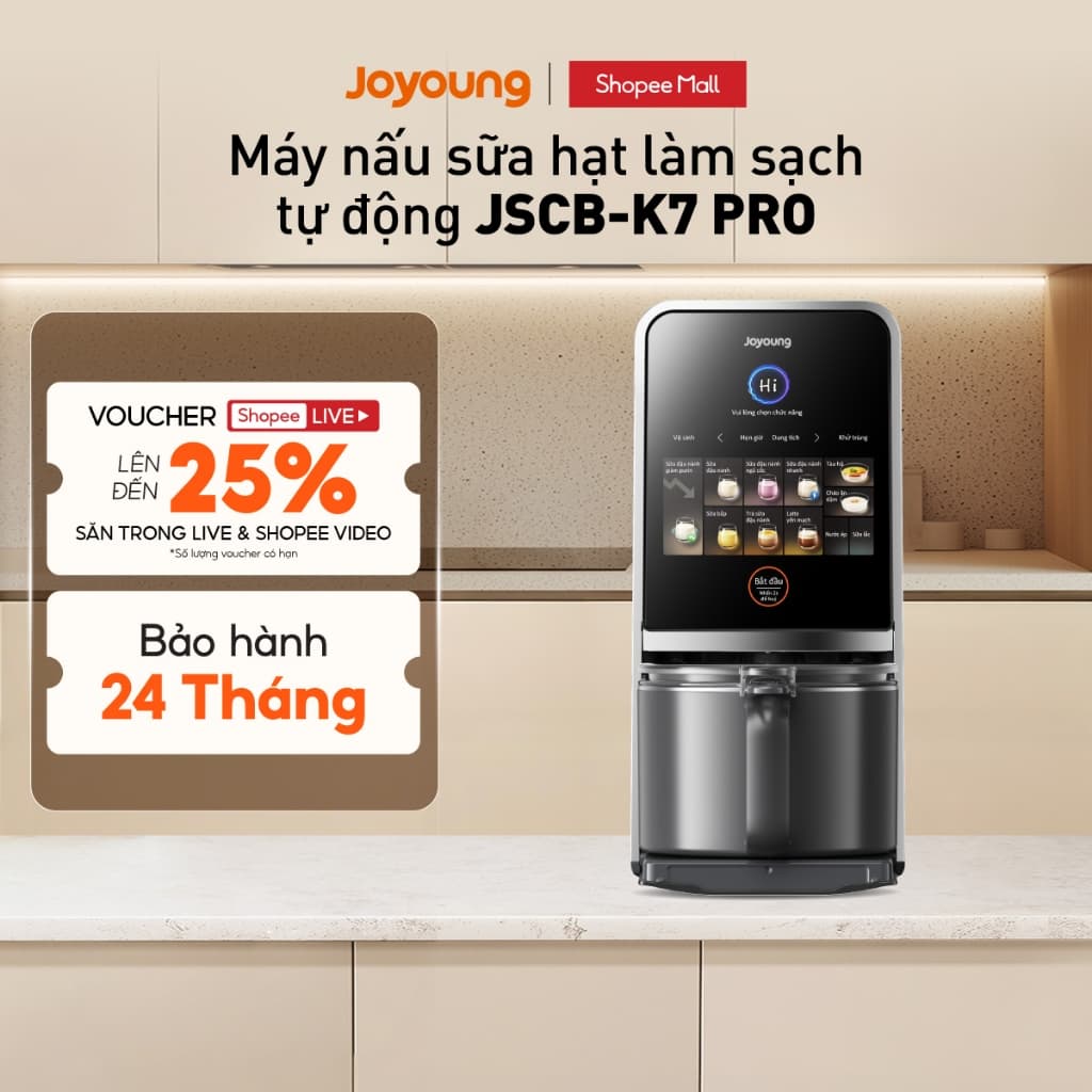 [Livestream] Máy nấu sữa hạt làm sạch tự động Joyoung JSCB-K7 PRO giảm ồn, khử purin, 12 chức năng