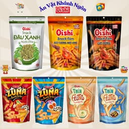 Combo Snack Oishi Đủ Vị Túi Zip Tiện Lợi 65g - HÀNG CHÍNH HÃNG 1