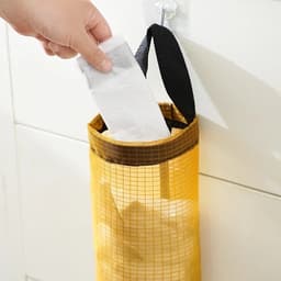 Túi Lưới Đựng Bao Nilon Treo Tường - Giỏ Lưới Đựng Túi Rác Dạng Ống Dài Tiện Lợi - Tặng Móc Dính Trong 6