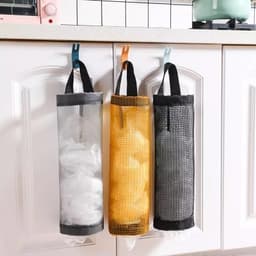 Túi Lưới Đựng Bao Nilon Treo Tường - Giỏ Lưới Đựng Túi Rác Dạng Ống Dài Tiện Lợi - Tặng Móc Dính Trong 5