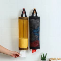Túi Lưới Đựng Bao Nilon Treo Tường - Giỏ Lưới Đựng Túi Rác Dạng Ống Dài Tiện Lợi - Tặng Móc Dính Trong 7