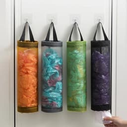 Túi Lưới Đựng Bao Nilon Treo Tường - Giỏ Lưới Đựng Túi Rác Dạng Ống Dài Tiện Lợi - Tặng Móc Dính Trong 8