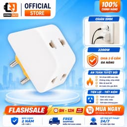 [1 Đổi 1] Đầu Nối Chia Điện 3 Cửa Sopoka P11, Ổ Cắm Chia 3 Chạc Chịu Tải 2200W - Chính Hãng 1