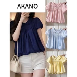 [Hàng Loại 1]Áo Babydoll Nữ Gió Su Mềm Cổ Sen Dáng Bí Tay Bồng – Áo Kiểu Tiểu Thư Hàn Quốc Nàng Thơ 1