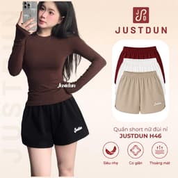 Quần short nữ đùi nỉ ép không xù Justdun H46 1