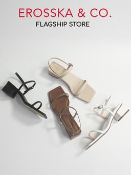 Erosska - Giày sandal cao gót nữ hở mũi quai mảnh gót vuông màu nâu cao 4cm - EM079 14