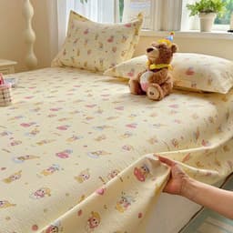 Bộ Ga Gối 3 Món Cotton Icy Hoạ Tiết Pastel Decor.urhome không kèm vỏ chăn 2