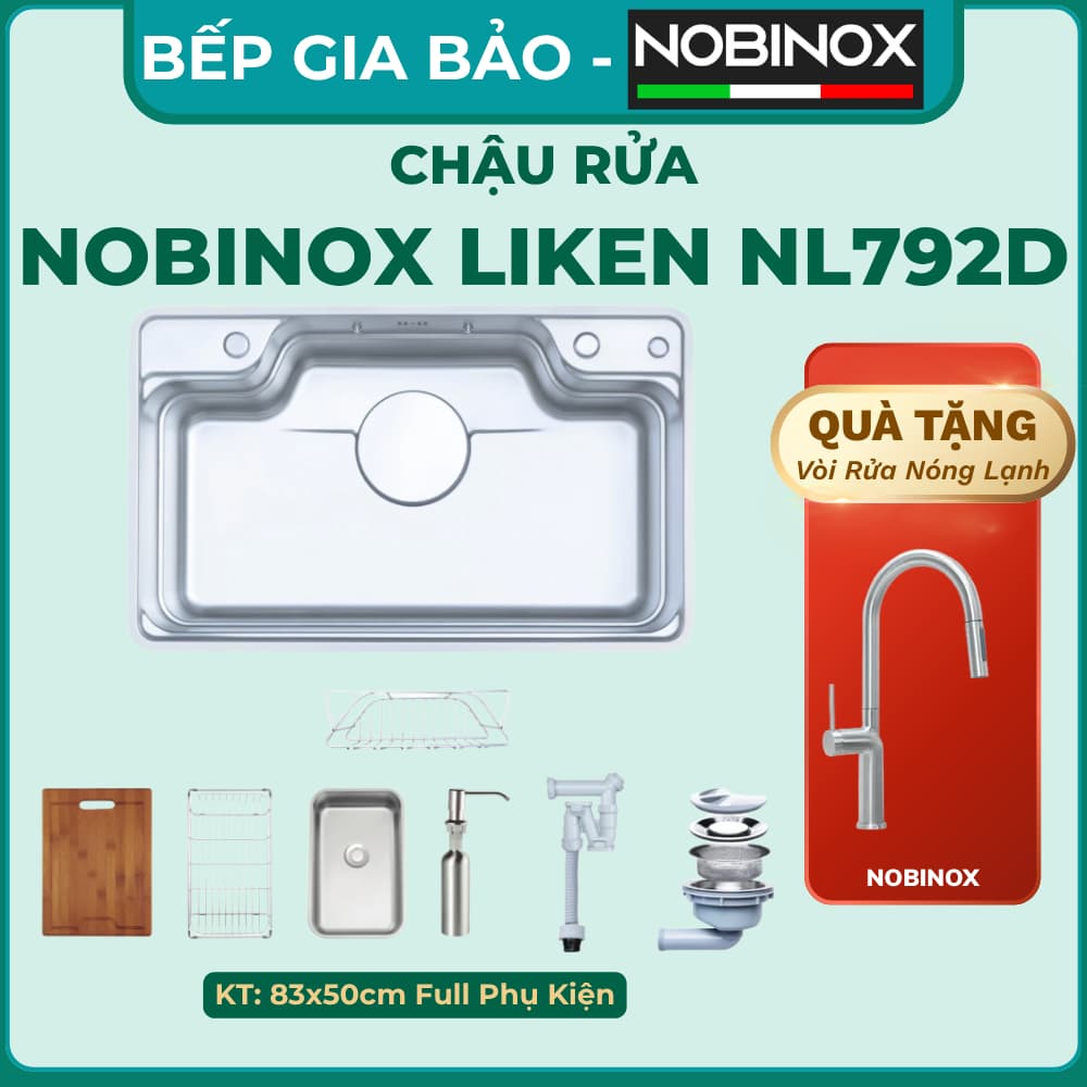 CHẬU RỬA BÁT NOBINOX LIKEN NL792D Bảo Hành 10 Năm