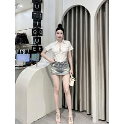 Chân Váy Jean Nữ Wash Xước Tua Rua Tôn Vòng 3 Phong Cách Y2K 8644 CHEZI HOUSE 3