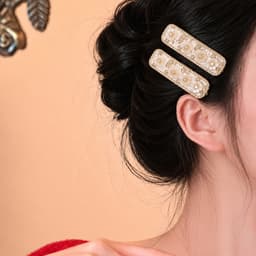 Kẹp Tóc Hoa Đính Đá Cao Cấp Thanh Lịch - Kẹp Tóc Nữ Hoa Ngọc Trắng Sang Trọng, Kẹp Cài Tóc Hàn Quốc 1