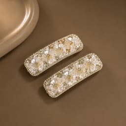 Kẹp Tóc Hoa Đính Đá Cao Cấp Thanh Lịch - Kẹp Tóc Nữ Hoa Ngọc Trắng Sang Trọng, Kẹp Cài Tóc Hàn Quốc 3