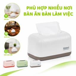 Hộp Khăn Giấy Hokori 2705 Nhựa PP Cao Cấp Cho Phòng Khách Văn Phòng Ô Tô GD33 5