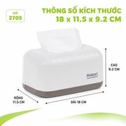 Hộp Khăn Giấy Hokori 2705 Nhựa PP Cao Cấp Cho Phòng Khách Văn Phòng Ô Tô GD33 6