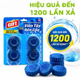 Viên Tẩy Bồn Cầu Gift Vỉ 4 Viên Làm Sạch Két Nước Khử Mùi GD34 - Viên Thả Bồn Cầu Gift Màu Xanh 5