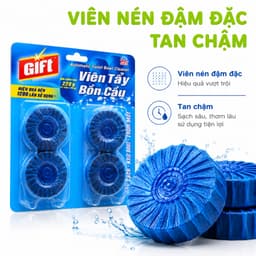 Viên Tẩy Bồn Cầu Gift Vỉ 4 Viên Làm Sạch Két Nước Khử Mùi GD34 - Viên Thả Bồn Cầu Gift Màu Xanh 7