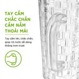 Ca Nước Nhựa Vân Mây Đan Trong Suốt Hokori 6099 GD43 - Bình Ca Nước Nhựa Hokori Tay Cầm Chắc Chắn GD43 4