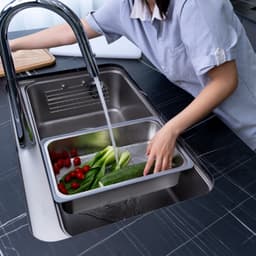 Chậu rửa bát 1 hố Nobinox NOVA  A382 inox 304 vân siêu mịn chống xước 82*52cm - Tặng kèm phụ kiện 5