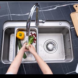 Chậu rửa bát 1 hố Nobinox NOVA  A382 inox 304 vân siêu mịn chống xước 82*52cm - Tặng kèm phụ kiện 3