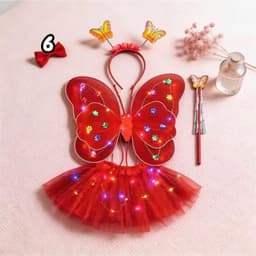 Bộ cánh tiẻn có đèn led cho bé gái kèm váy tutu+cài tóc+đũa thần hoá  7