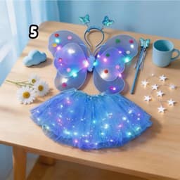 Bộ cánh tiẻn có đèn led cho bé gái kèm váy tutu+cài tóc+đũa thần hoá  6