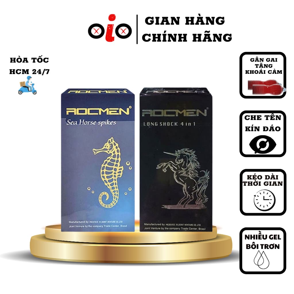 Bao cao su gân gai Rocmen cá ngựa kéo dài thời gian, bcs chống xuất tinh sớm OiO VN