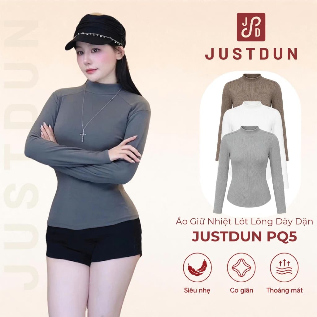 Áo Giữ Nhiệt Lót Lông Dày Dặn Basic Dễ Phối Đồ JUSTDUN PQ5
