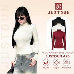 [LÓT LÔNG] Áo cổ 3p dài tay giữ nhiệt chất zip giữ ấm tốt Justdun A26 1