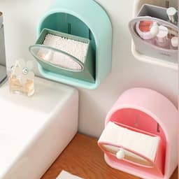 Hộp đựng bông tẩy trang chất liệu HIPS dán treo tường đa năng tiện lợi 2