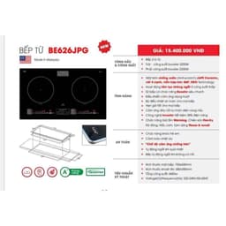 Bếp từ đôi Bauer BE626JPG | New model 2026 | Nhập khẩu Malaysia | Măt kính Nhật chống xước | BH 3 năm 9