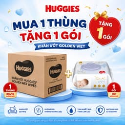(THÙNG 16 GÓI TẶNG 1 GÓI) KHĂN ƯỚT HUGGIES GOLDEN WET WIPES 80MIẾNG 1