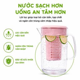 Ca Nước Có Quai Cầm Lõi Lọc Trà Trái Cây GD59 - Bình Nước Lọc Có Nắp Và Lõi Lọc Ngăn Côn Trùng 3