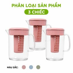 Ca Nước Có Quai Cầm Lõi Lọc Trà Trái Cây GD59 - Bình Nước Lọc Có Nắp Và Lõi Lọc Ngăn Côn Trùng 9