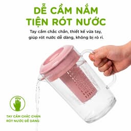 Ca Nước Có Quai Cầm Lõi Lọc Trà Trái Cây GD59 - Bình Nước Lọc Có Nắp Và Lõi Lọc Ngăn Côn Trùng 4