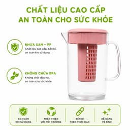 Ca Nước Có Quai Cầm Lõi Lọc Trà Trái Cây GD59 - Bình Nước Lọc Có Nắp Và Lõi Lọc Ngăn Côn Trùng 7