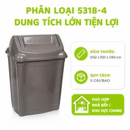 Thùng Rác Nắp Lật Tự Cân Bằng Nhựa PP Cao Cấp Nắp Tự Đóng Đa Dung Tích Gia Đình GD78 9