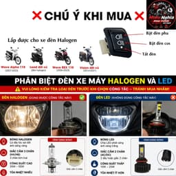 Công Tắc Đèn Xe Máy 3 Chế Độ-OCCO-(Pha - Cos - Tắt) Cho Xe Wave, Dream, Vision...Bản Bóng Halogen 3