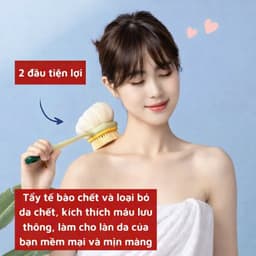 Bông Tắm Chà Lưng 2 Mặt Kèm Bàn Chải Cọ Tẩy Tế Bào Chết Mềm Mịn 4
