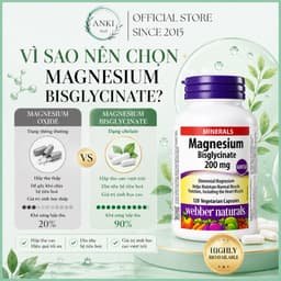 Viên Uống Magie Webber Naturals 200mg Canada Hỗ Trợ Xương Khớp Giấc Ngủ Ngon Giảm Stress - Anki Mall 3