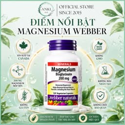 Viên Uống Magie Webber Naturals 200mg Canada Hỗ Trợ Xương Khớp Giấc Ngủ Ngon Giảm Stress - Anki Mall 6