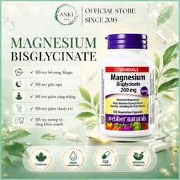 Viên Uống Magie Webber Naturals 200mg Canada Hỗ Trợ Xương Khớp Giấc Ngủ Ngon Giảm Stress - Anki Mall 9
