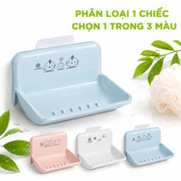 Kệ Xà Phòng Gắn Tường Không Khoan Nhựa Đựng Xà Phòng GD80 - Giá Để Xà Phòng Dán Tường Thoát Nước 8