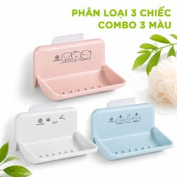 Kệ Xà Phòng Gắn Tường Không Khoan Nhựa Đựng Xà Phòng GD80 - Giá Để Xà Phòng Dán Tường Thoát Nước 9