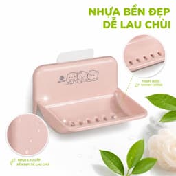 Kệ Xà Phòng Gắn Tường Không Khoan Nhựa Đựng Xà Phòng GD80 - Giá Để Xà Phòng Dán Tường Thoát Nước 7