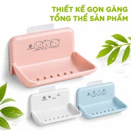 Kệ Xà Phòng Gắn Tường Không Khoan Nhựa Đựng Xà Phòng GD80 - Giá Để Xà Phòng Dán Tường Thoát Nước 3