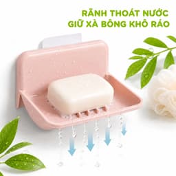 Kệ Xà Phòng Gắn Tường Không Khoan Nhựa Đựng Xà Phòng GD80 - Giá Để Xà Phòng Dán Tường Thoát Nước 5