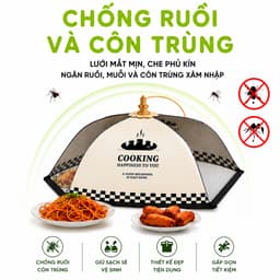 Lồng Bàn Đậy Thức Ăn Gấp Gọn Chống Côn Trùng GD61 - Lồng Chụp Vải Gấp Gọn Đậy Thức Ăn Thoáng Khí 2