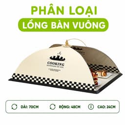Lồng Bàn Đậy Thức Ăn Gấp Gọn Chống Côn Trùng GD61 - Lồng Chụp Vải Gấp Gọn Đậy Thức Ăn Thoáng Khí 8