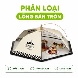 Lồng Bàn Đậy Thức Ăn Gấp Gọn Chống Côn Trùng GD61 - Lồng Chụp Vải Gấp Gọn Đậy Thức Ăn Thoáng Khí 6
