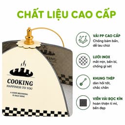 Lồng Bàn Đậy Thức Ăn Gấp Gọn Chống Côn Trùng GD61 - Lồng Chụp Vải Gấp Gọn Đậy Thức Ăn Thoáng Khí 3