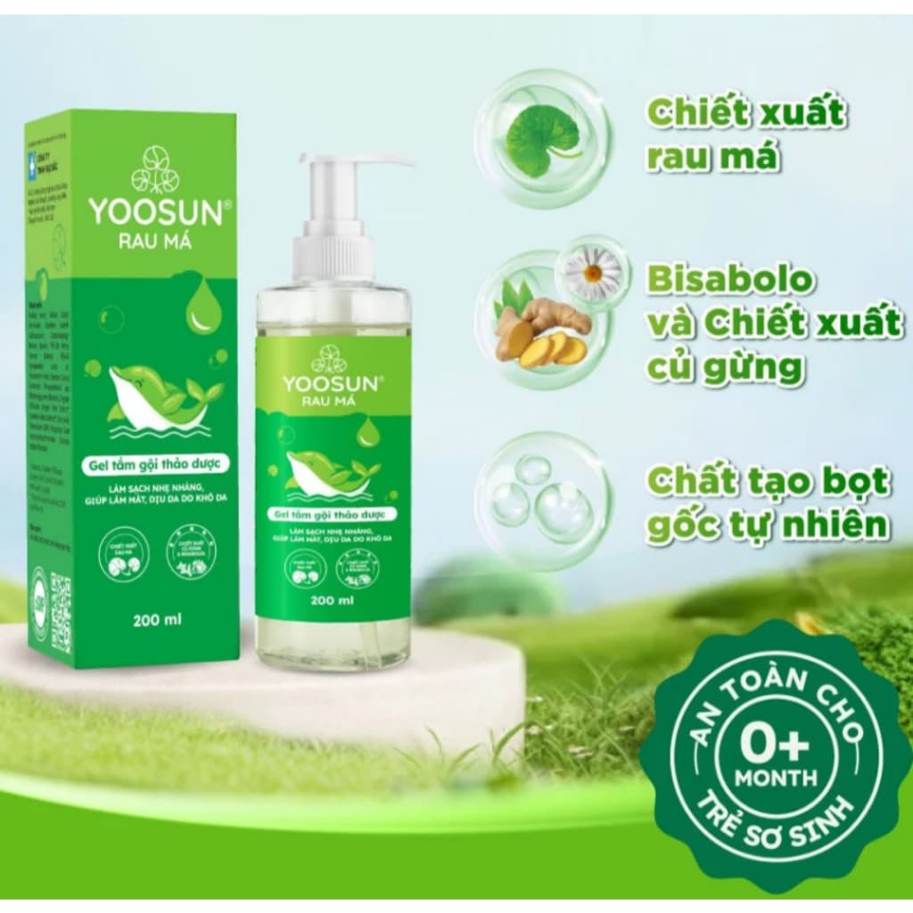 Gel tắm gội thảo dược Yoosun Rau Má ( Chai 200ml ) hỗ trợ làm sạch nhẹ nhàng thông thoáng lỗ chân lông<BUNBUN SHOP
